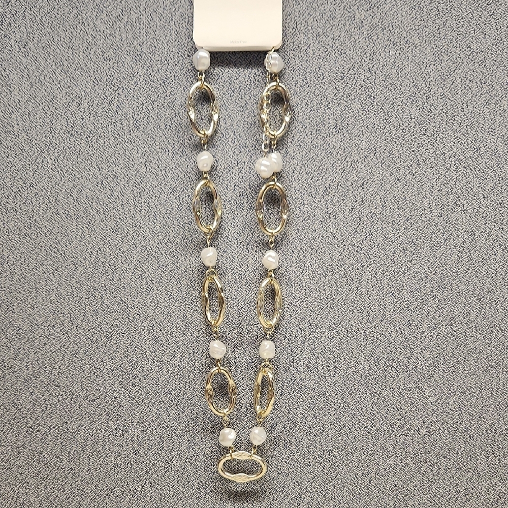 Maurices Gold Tone and Faux Pearl Necklace